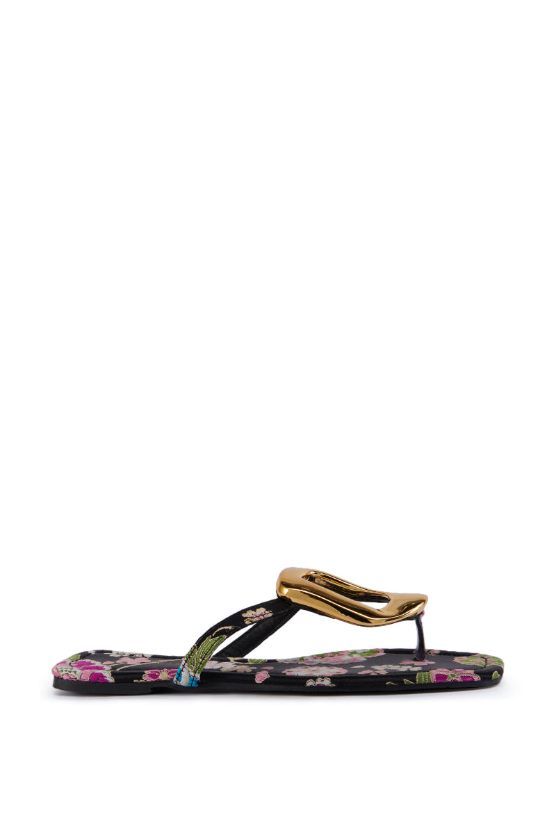 AZALEA WANG PACCHERI BLACK BROCADE SANDAL