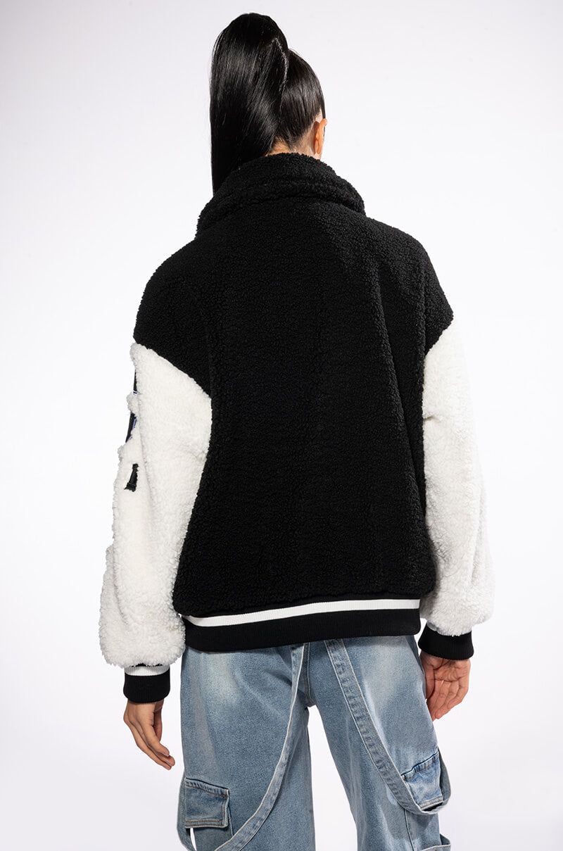 SOLO BEAR TEDDY VARSITY JACKET