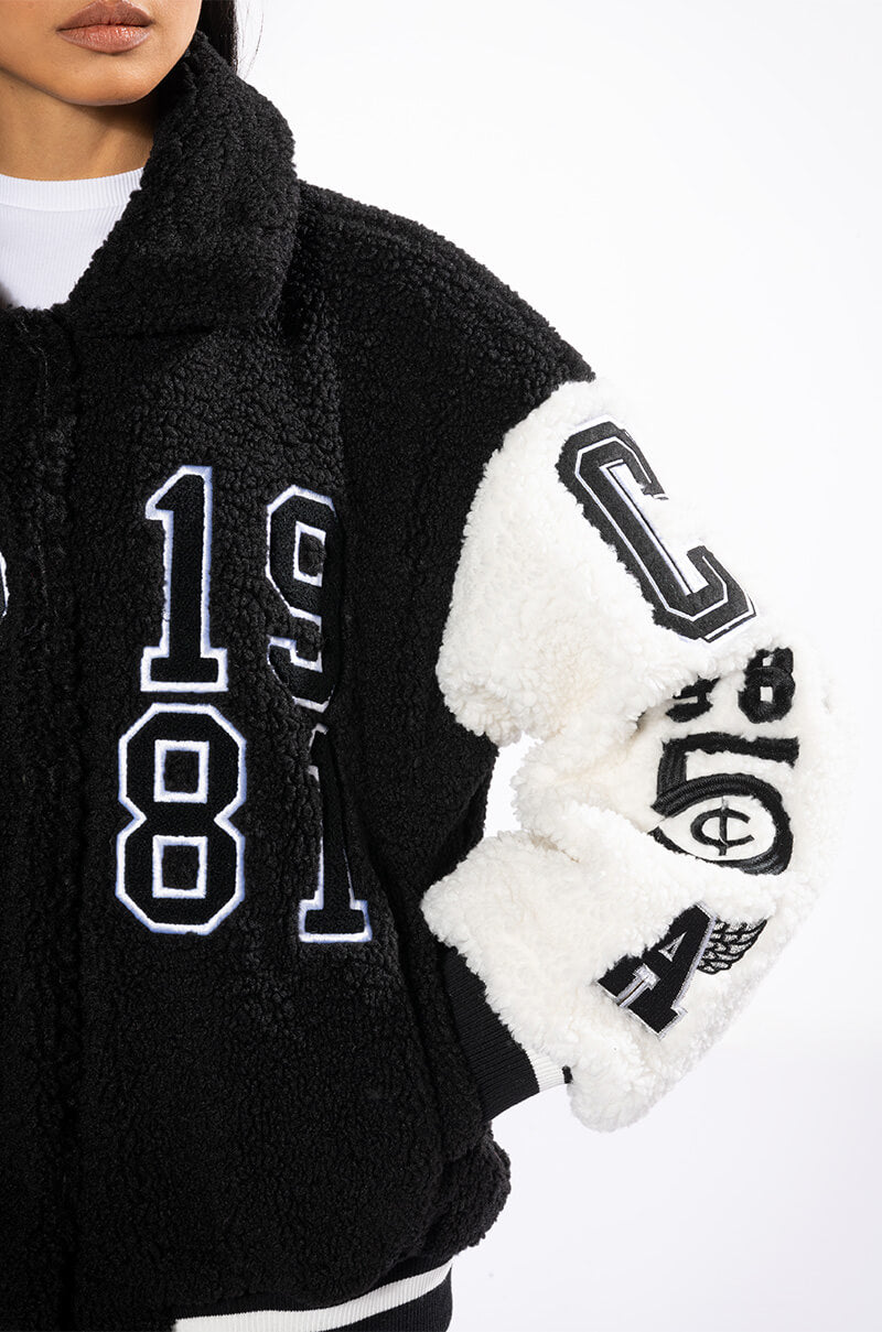 SOLO BEAR TEDDY VARSITY JACKET