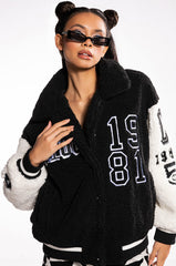 SOLO BEAR TEDDY VARSITY JACKET