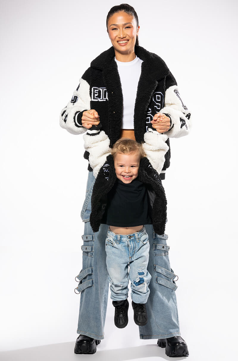 SOLO BEAR TEDDY VARSITY JACKET