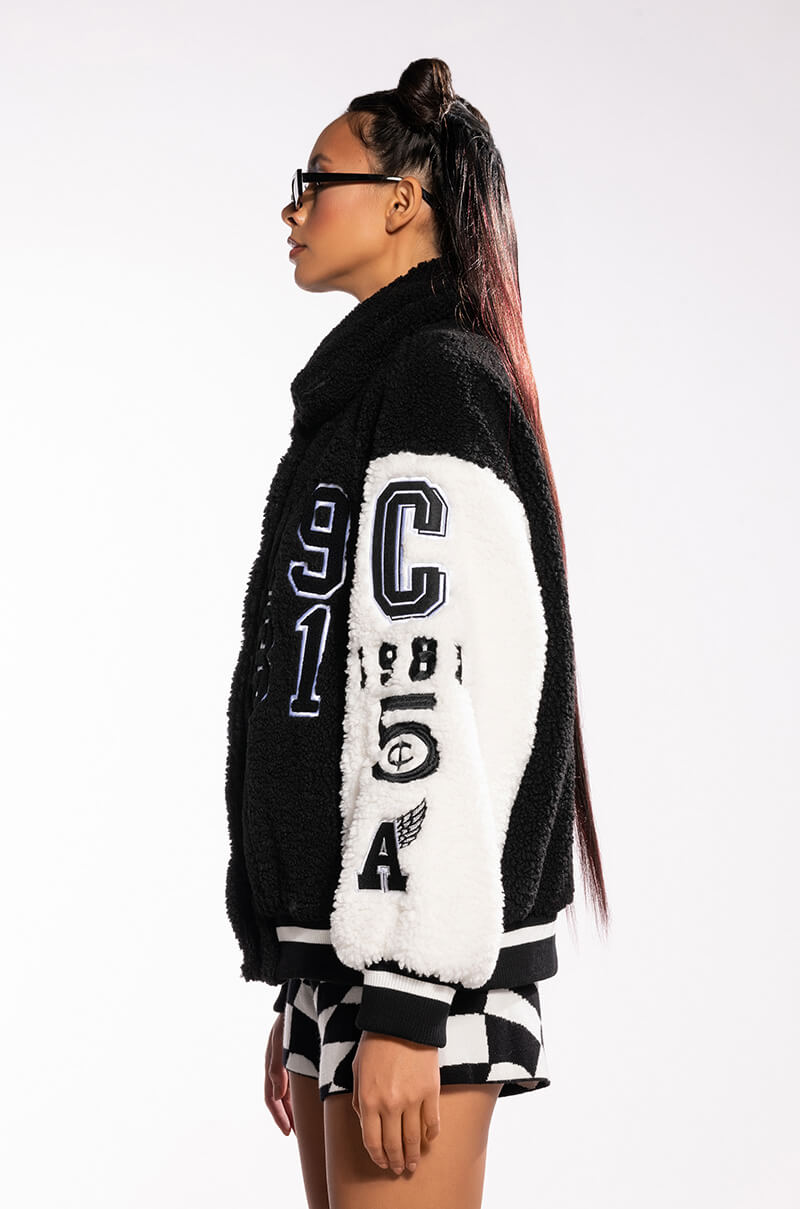 SOLO BEAR TEDDY VARSITY JACKET