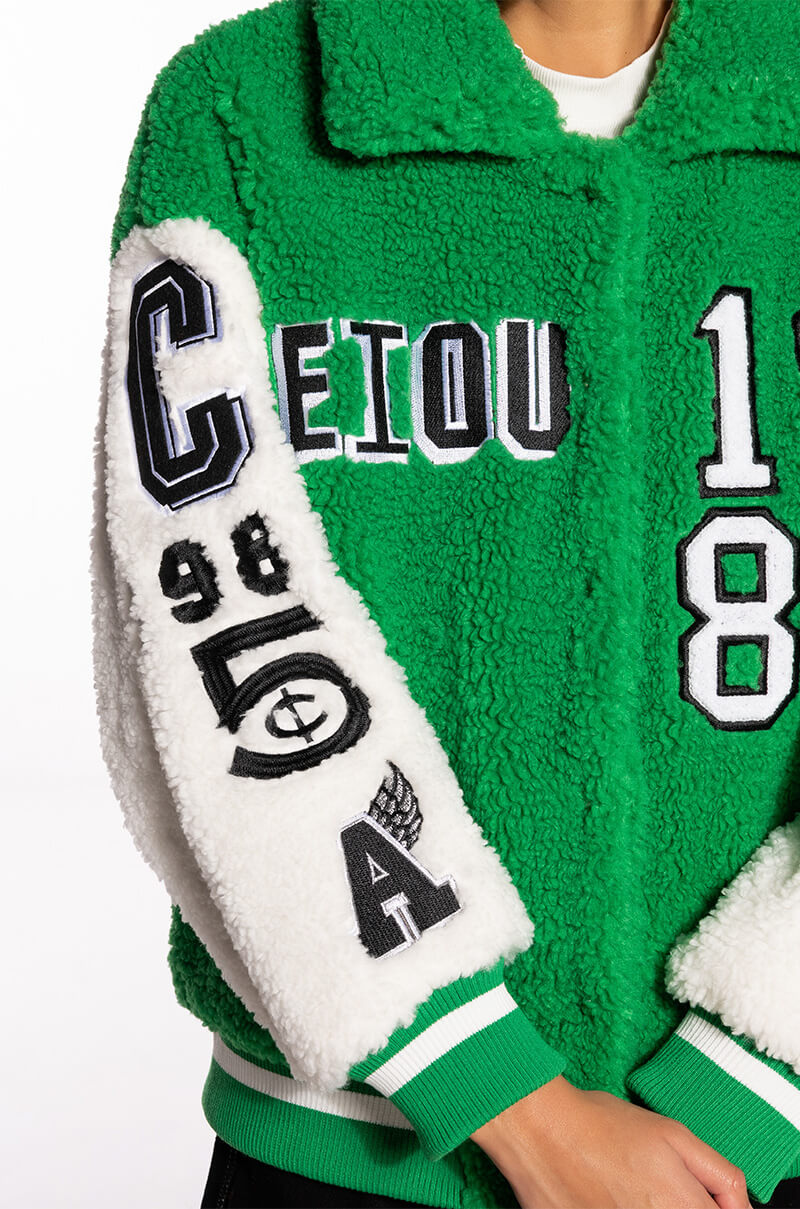 SOLO BEAR TEDDY VARSITY JACKET