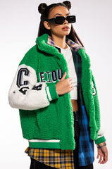SOLO BEAR TEDDY VARSITY JACKET