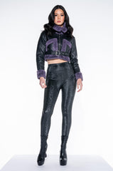 AZALEA WANG PALOMA BONDED FUR PU JACKET