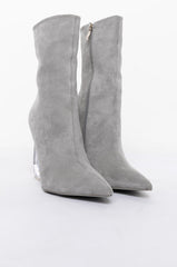 AZALEA WANG STEPPIN ON GLASS WEDGE BOOTIE IN GREY