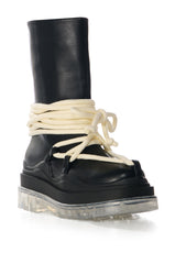 AZALEA WANG STOKES BLACK FLATFORM BOOTIE