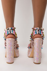 AZALEA WANG SUGAR HIGH CHUNKY SANDAL IN PINK