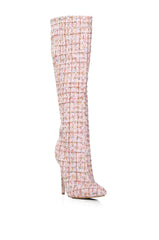 AZALEA WANG SUNNIVA PINK PLAID BOOT