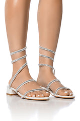 AZALEA WANG TALIRA WHITE COIL FLAT SANDAL