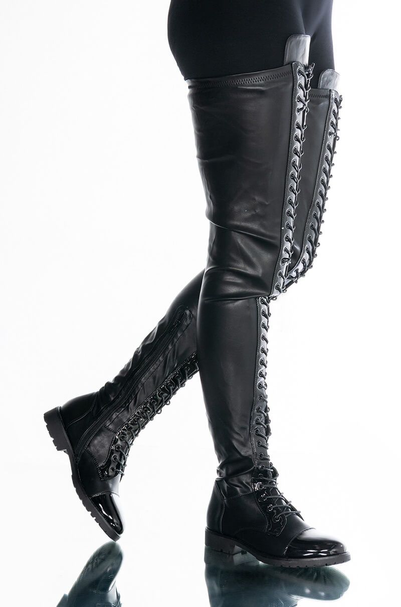 AZALEA WANG THESE ARE MY ONLY INTENTIONS THIGH HIGH FLAT BOOTS