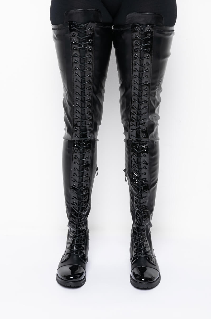 AZALEA WANG THESE ARE MY ONLY INTENTIONS THIGH HIGH FLAT BOOTS