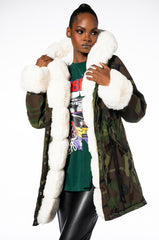 FUR LINED CAMO COAT