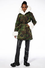 FUR LINED CAMO COAT
