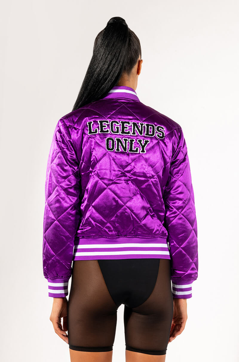 WE CALL HER PURP VARSITY BOMBER