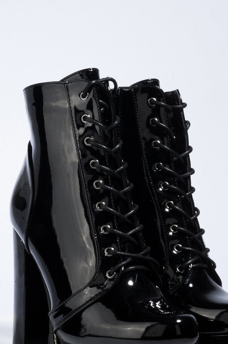 BADASS PLATFORM LACE UP BOOTIE