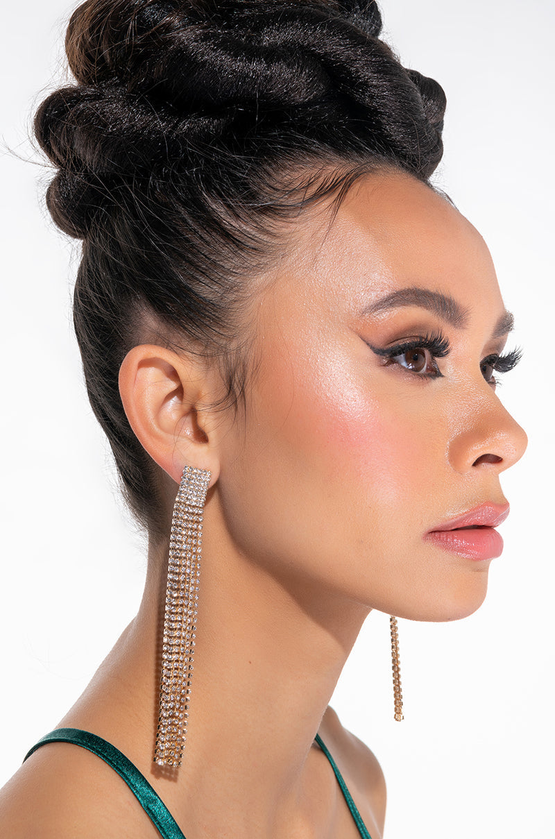 BADDEST RHINESTONE DANGLE EARRING