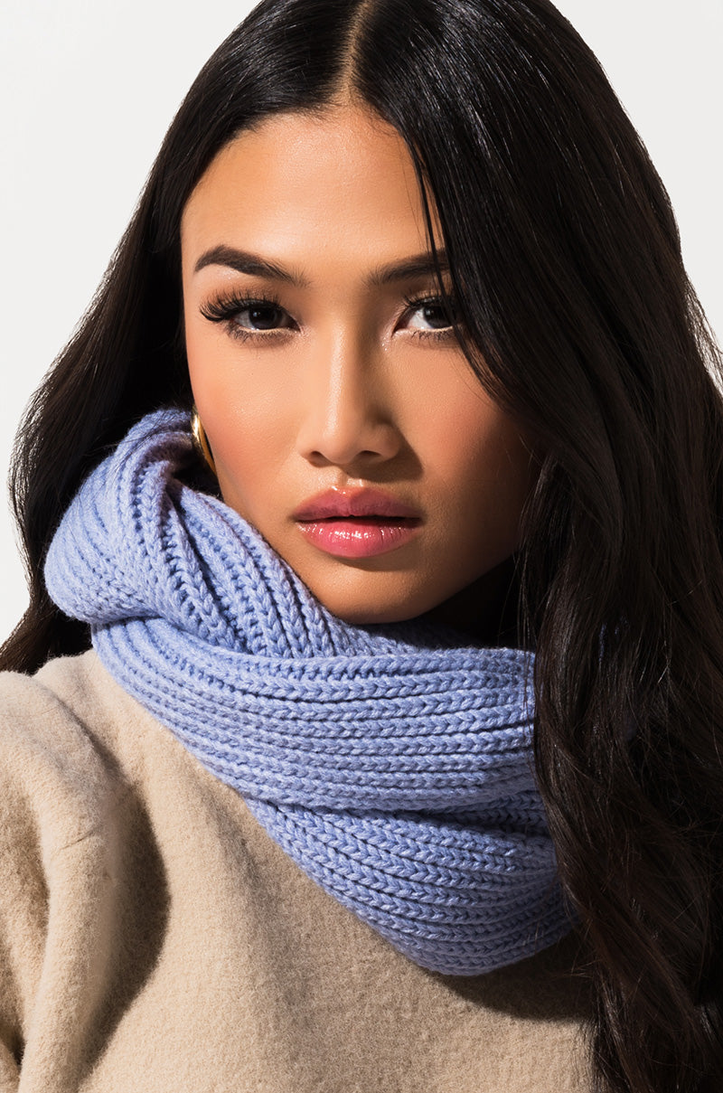 BAILEE KNIT MATCHING INFINITY SCARF PERIWINKLE