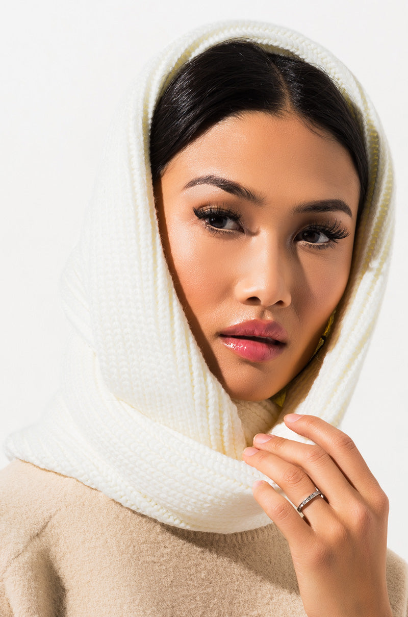 BAILEE KNIT MATCHING INFINITY SCARF WHITE