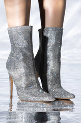 BALLER SILVER GLITTER BOOTIE