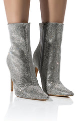 BALLER SILVER GLITTER BOOTIE
