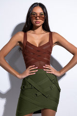 BANDAGE SLEEVELESS BODYSUIT