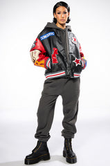 BASE PATCH WORK VARSITY BOMBER