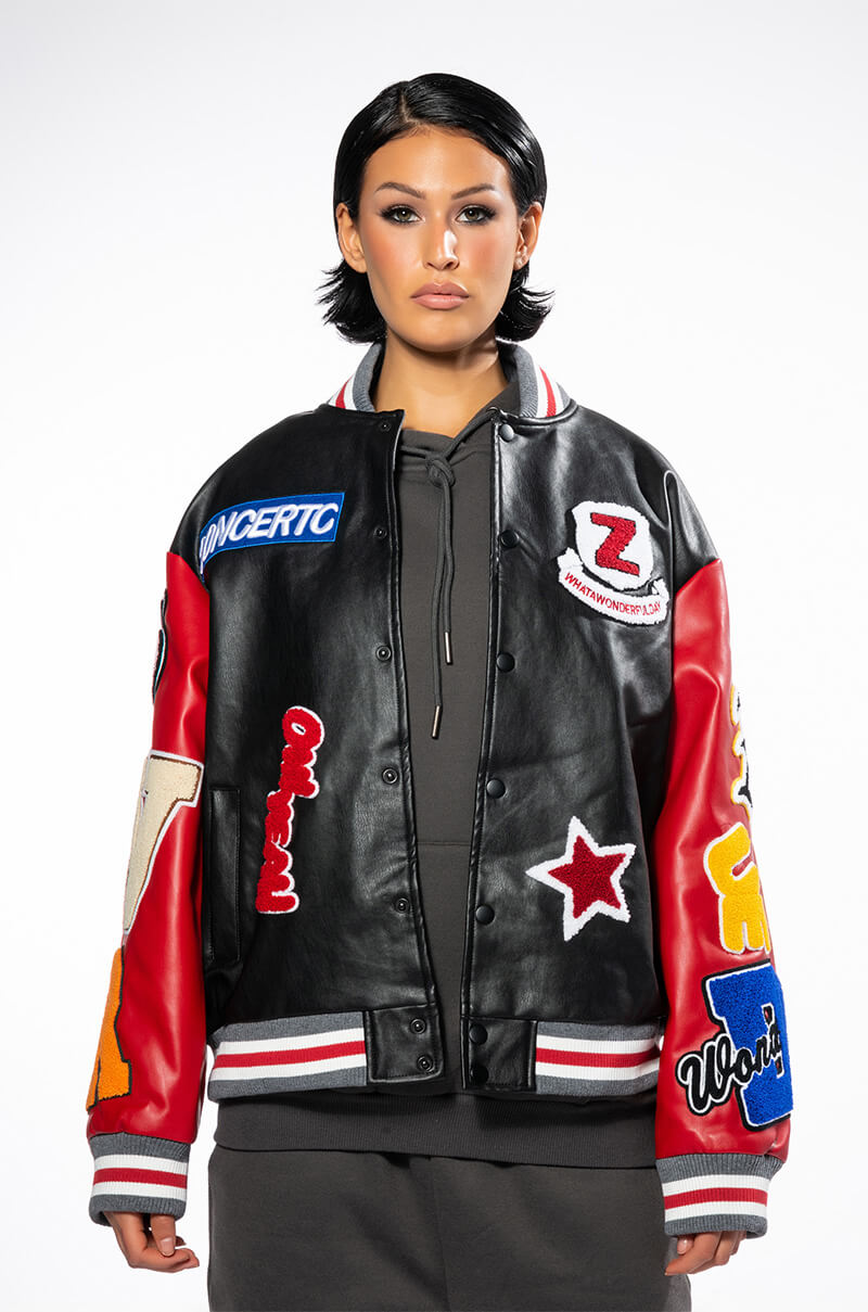 BASE PATCH WORK VARSITY BOMBER
