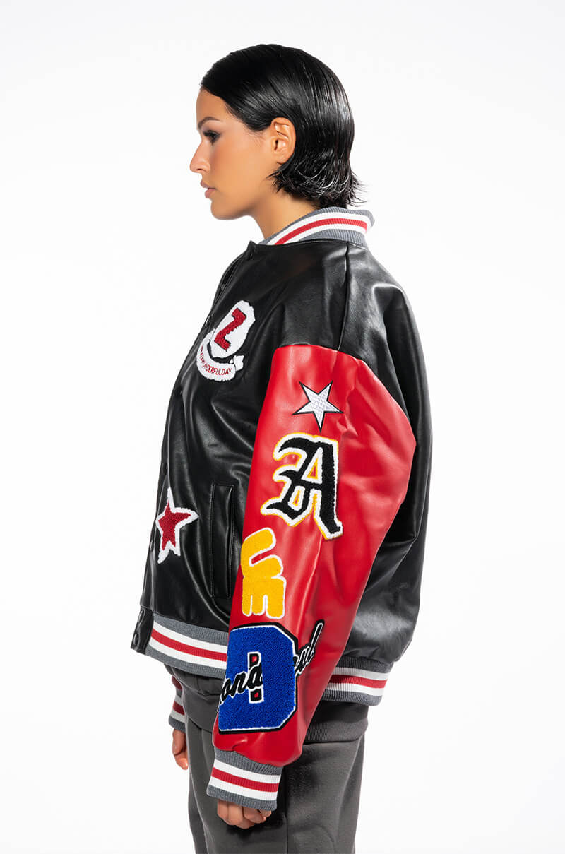 BASE PATCH WORK VARSITY BOMBER