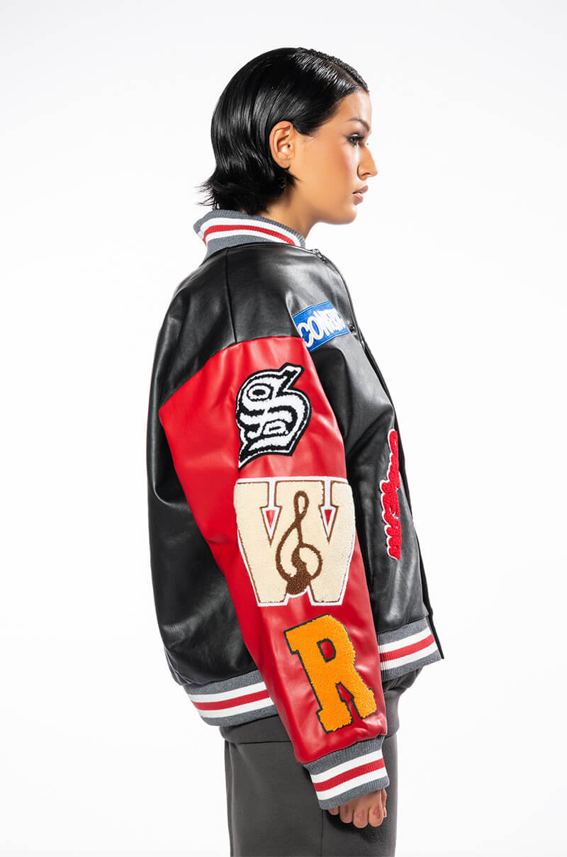 BASE PATCH WORK VARSITY BOMBER