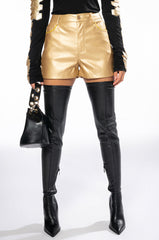 BASH METALLIC PU BOOTY SHORT