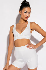 BASIC LUXE WHITE BIKER SHORT