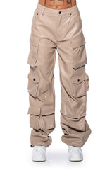 BASICALLY A MODEL PU CARGO PANT