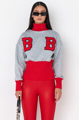 BB SWEATSHIRT with patches HEATHER GREY