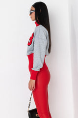 BB SWEATSHIRT with patches HEATHER GREY