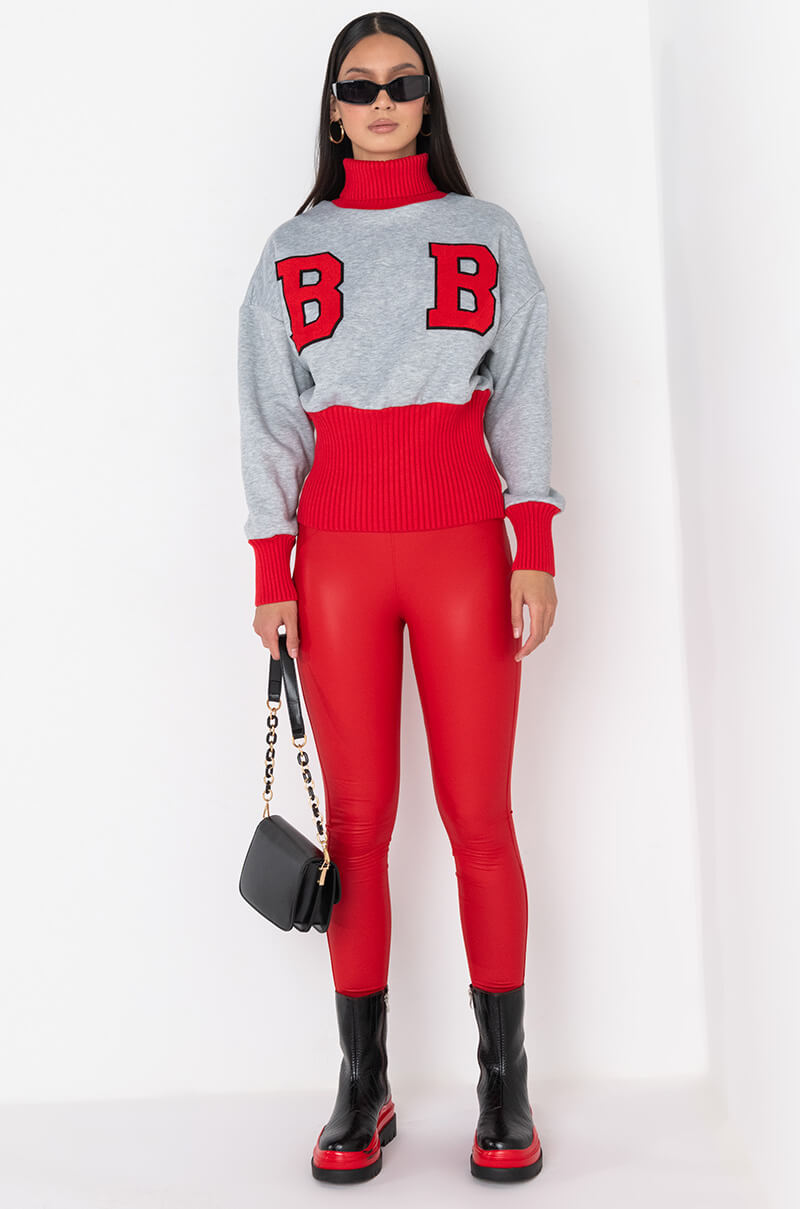 BB SWEATSHIRT with patches HEATHER GREY