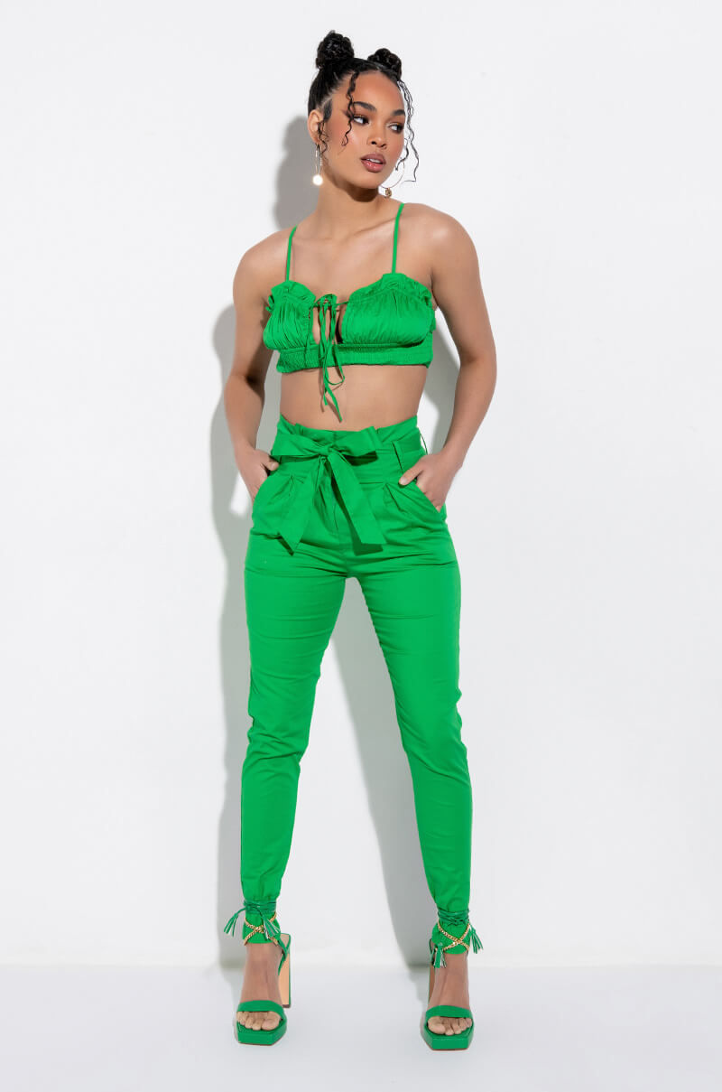 BE SOMEBODY SMOCKED CROP TANK