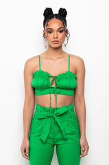 BE SOMEBODY SMOCKED CROP TANK