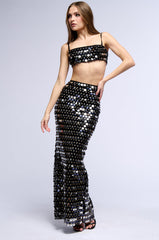 BEACH WAVES SEQUIN EMBELLISHED MAXI SKIRT