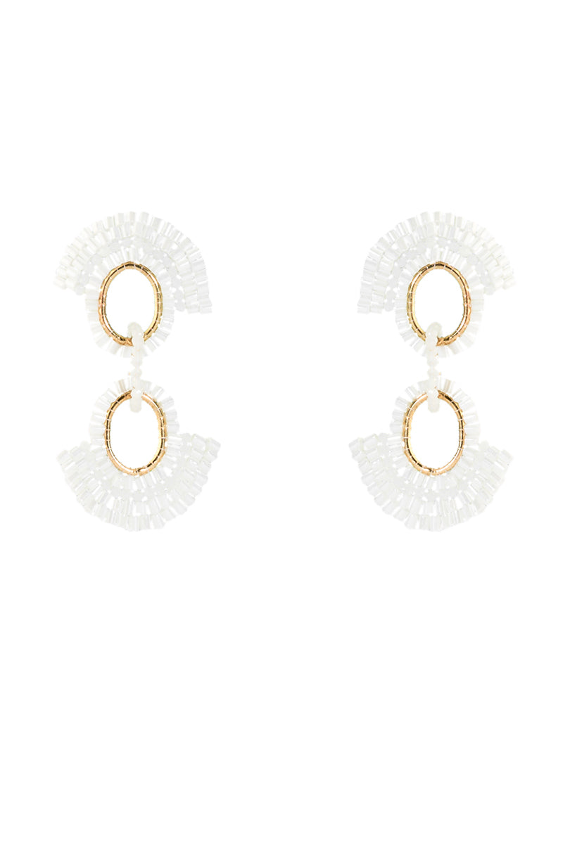 BEADED LADY EARRING IN WHITE