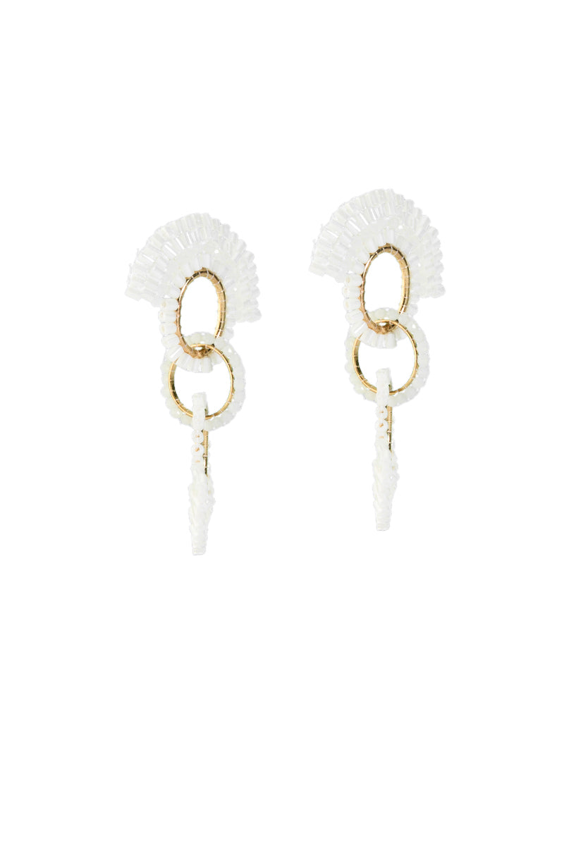BEADED LADY EARRING IN WHITE