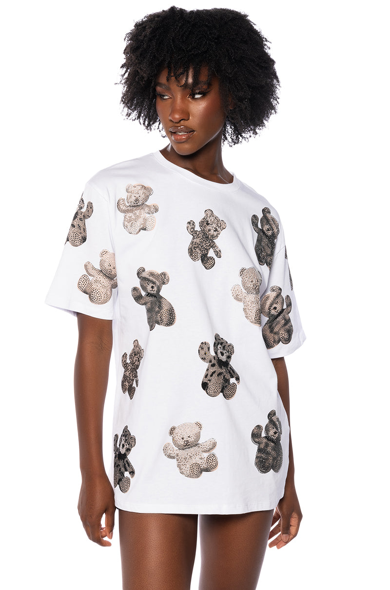 BEAR WITH ME EMBELLISHED TEE