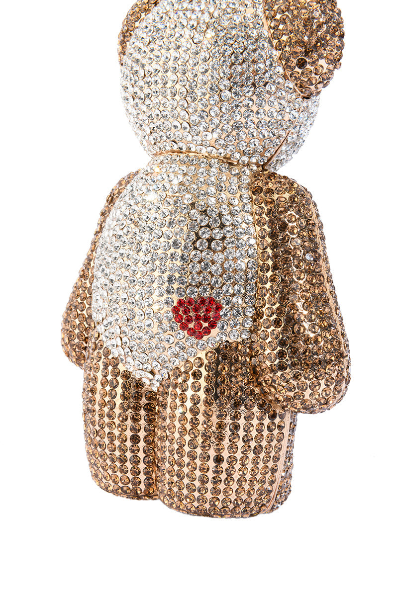 BEARRY CUTE RHINESTONE CLUTCH