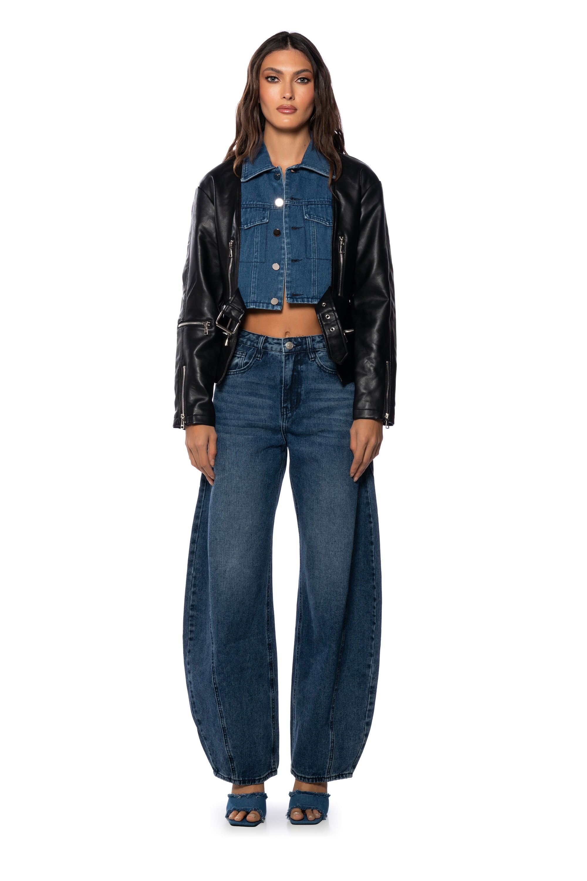 BEST OF BOTH WORLDS DENIM MOTO JACKET