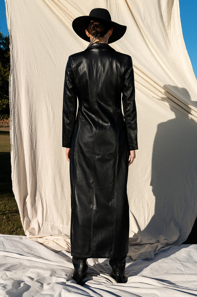 KIM LONG PU TRENCH WITH CHEETAH LINING