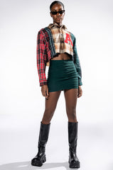 BANDAGE MINI SKIRT EMERALD