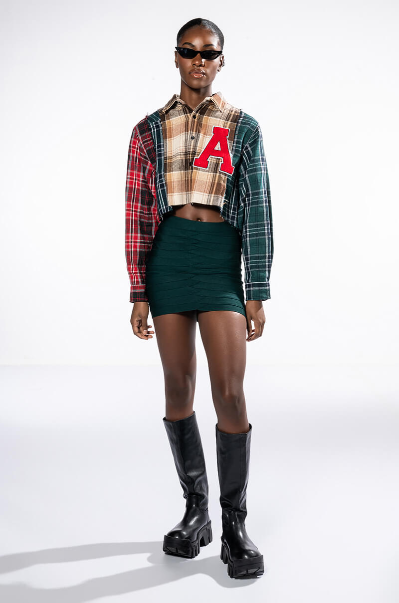 BANDAGE MINI SKIRT EMERALD