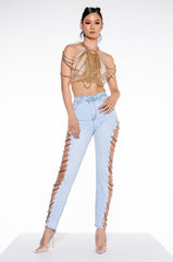 CANT GET AWAY FROM ME CHAIN SKINNY JEANS