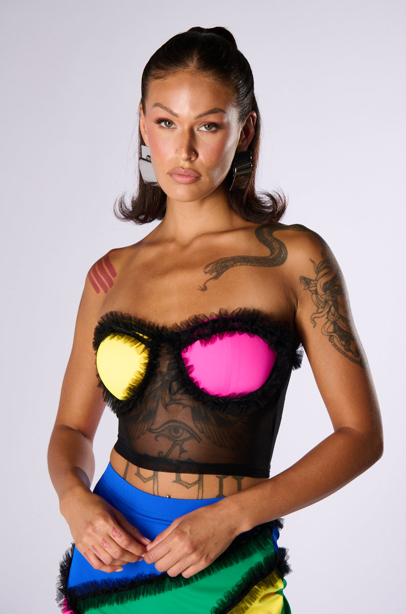 CARNIVALE TULLE DETAIL TUBE BRA