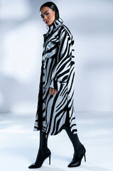 ZEBRA WOOL LIKE TRENCH SHACKET